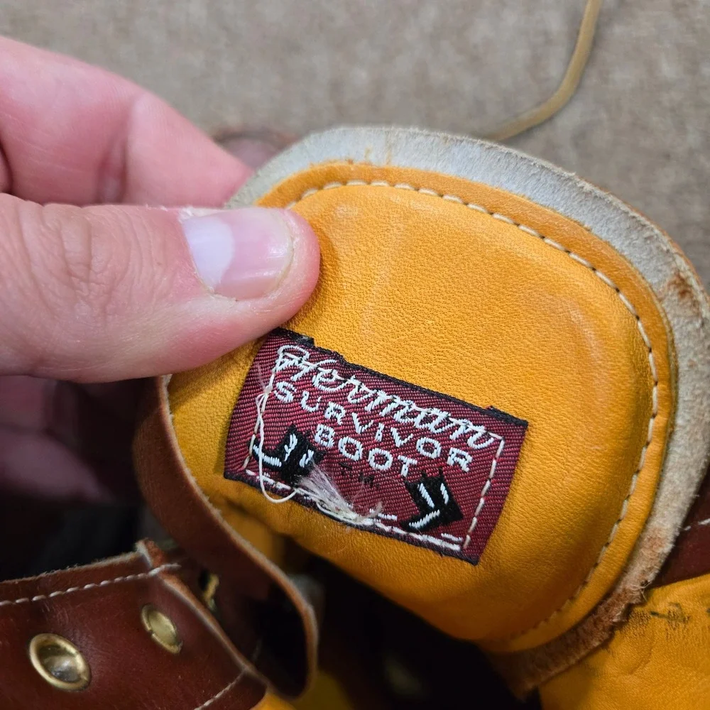 VTG 60s Herman Survivor Boots Mens Size 7‎ Brown Leather Steel Toe Logger
